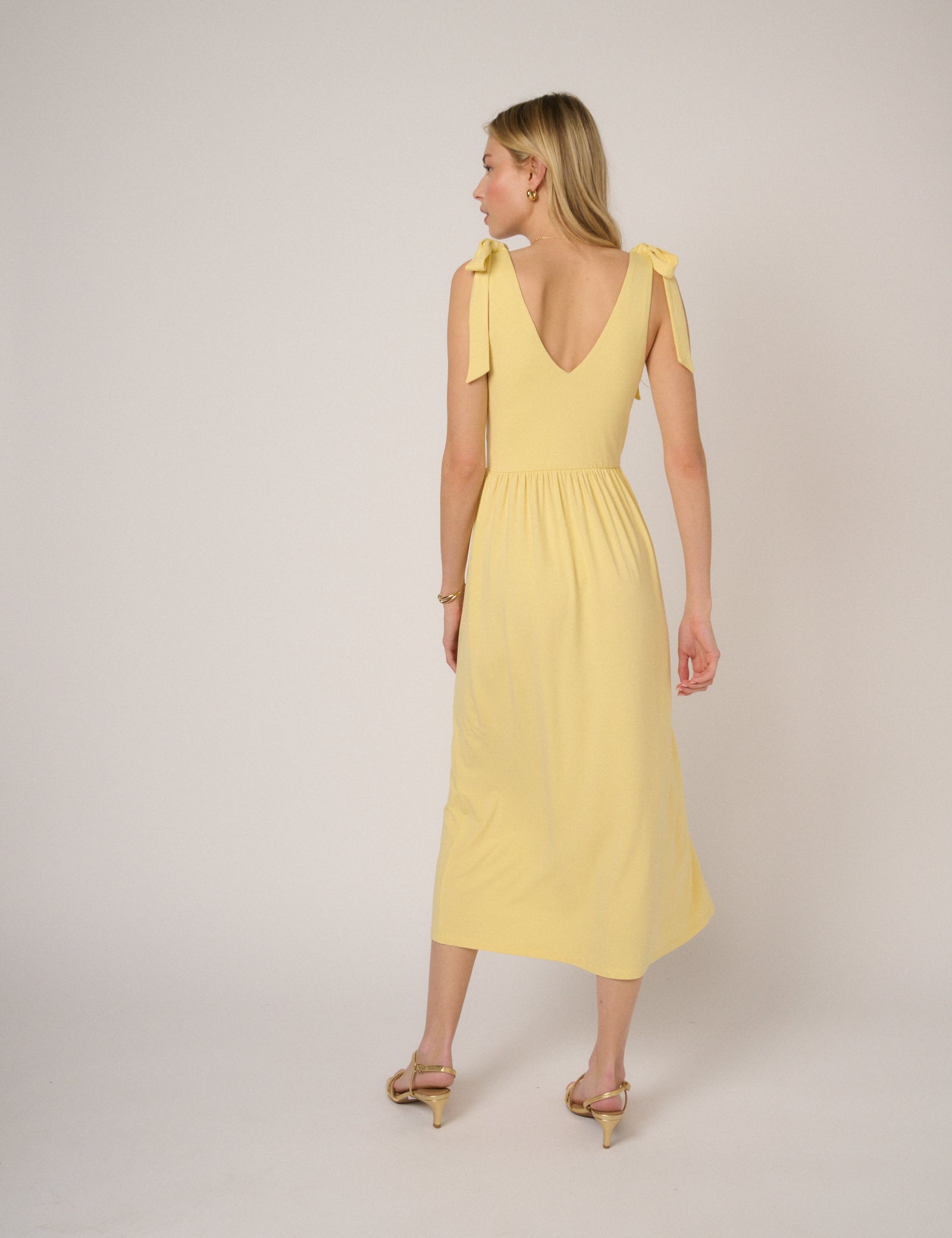 Butter Yellow Addison Jersey Midi Dress Butter Yellow Addison Jersey Midi Dress