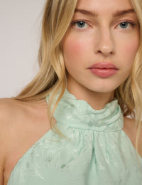 Mint Green Floral Jacquard Fifi Maxi Dress