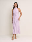 Lilac Floral Jacquard Fifi Maxi Dress