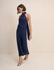 Navy Floral Jacquard Fifi Midi Dress