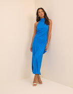 Cobalt Blue Jacquard Fifi Maxi Dress