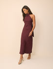 Plum Floral Jacquard Fifi Maxi Dress