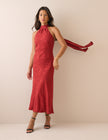 Red Floral Jacquard Fifi Maxi Dress