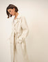 Cream Double-Breasted Lightweight Trench Coat