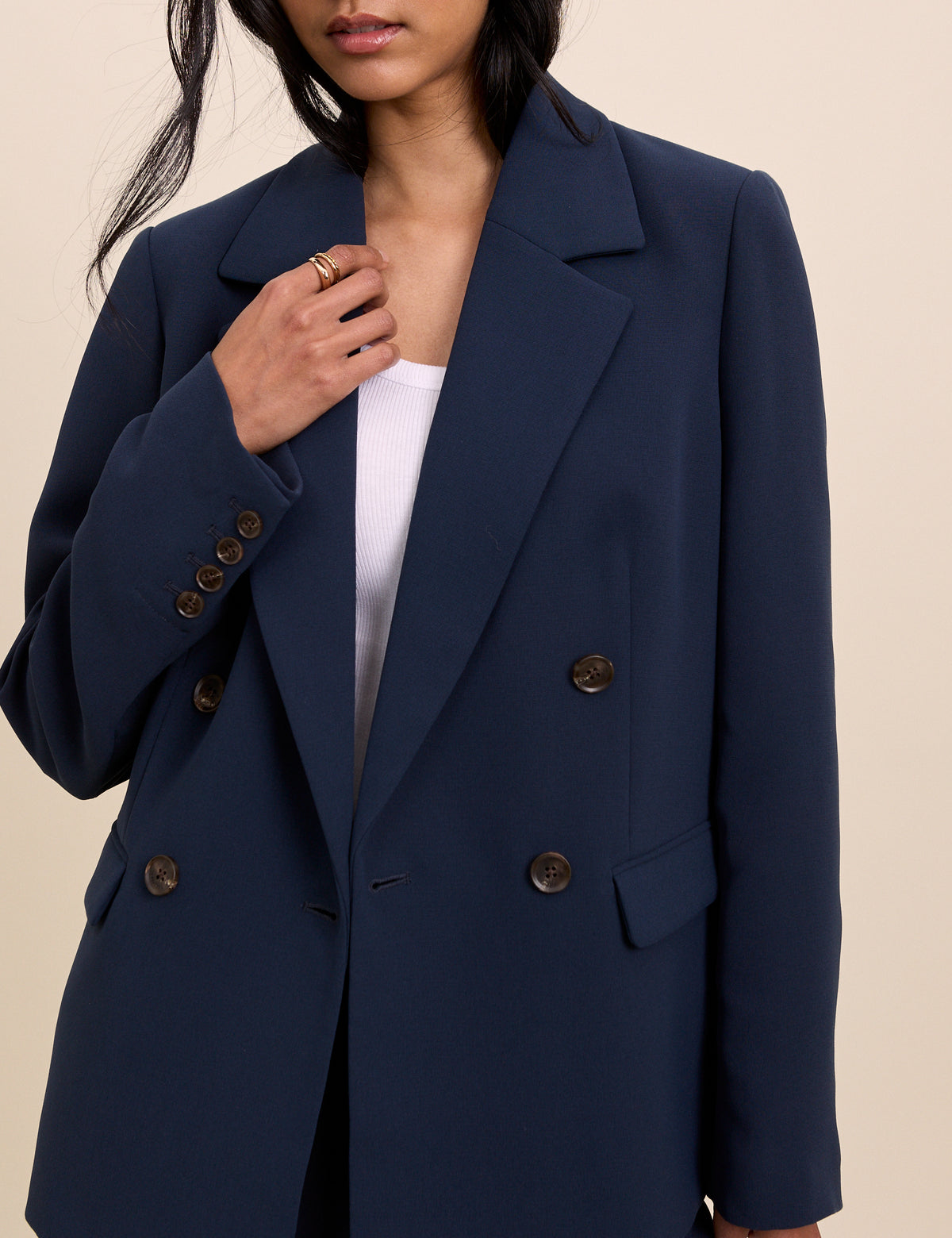 Navy Double Breasted Alicia Blazer