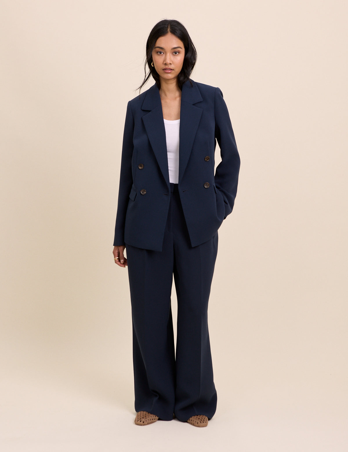 Navy Double Breasted Alicia Blazer