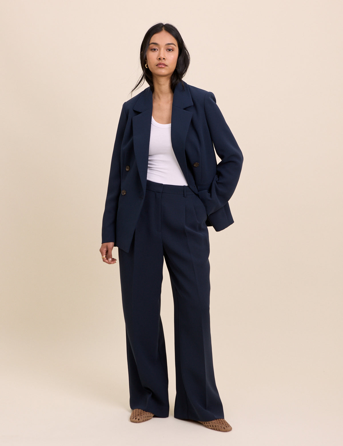 Navy Double Breasted Alicia Blazer