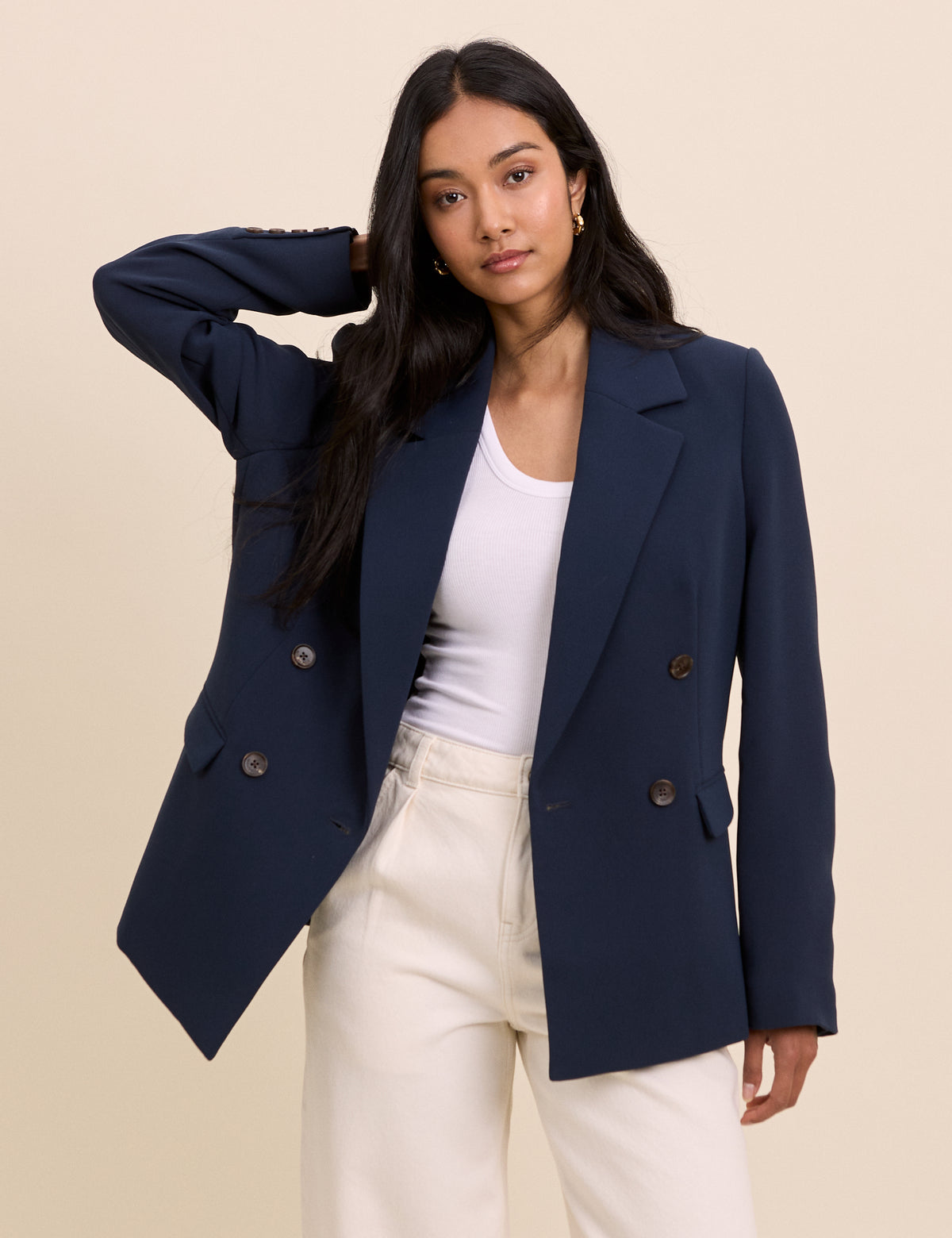 Navy Double Breasted Alicia Blazer