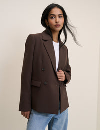 Brown Double Breasted Alicia Blazer