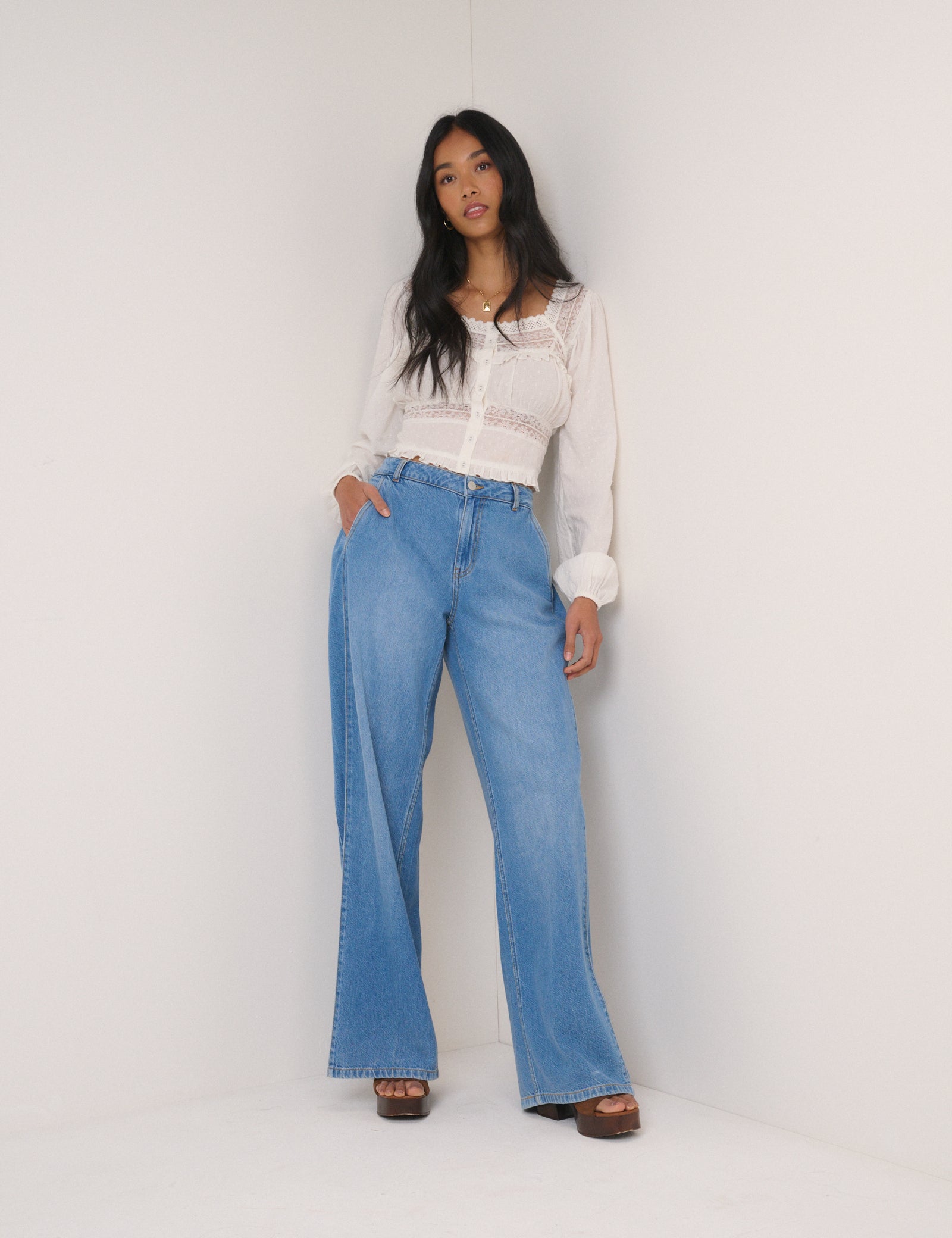 White Dobby Textured Blouse