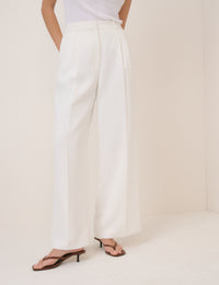 White Tailored Jax Crepe Trousers