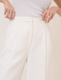 White Tailored Jax Crepe Trousers
