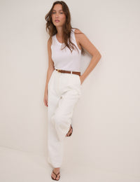 White Tailored Jax Crepe Trousers