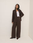 Brown Wide Leg Jax Crepe Trousers
