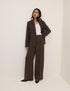 Brown Wide Leg Jax Crepe Trousers