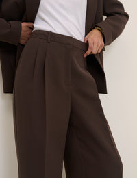 Brown Wide Leg Jax Crepe Trousers