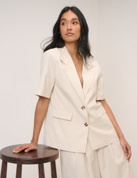 Stone Short Sleeve Relaxed Blazer