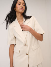 Stone Short Sleeve Relaxed Blazer