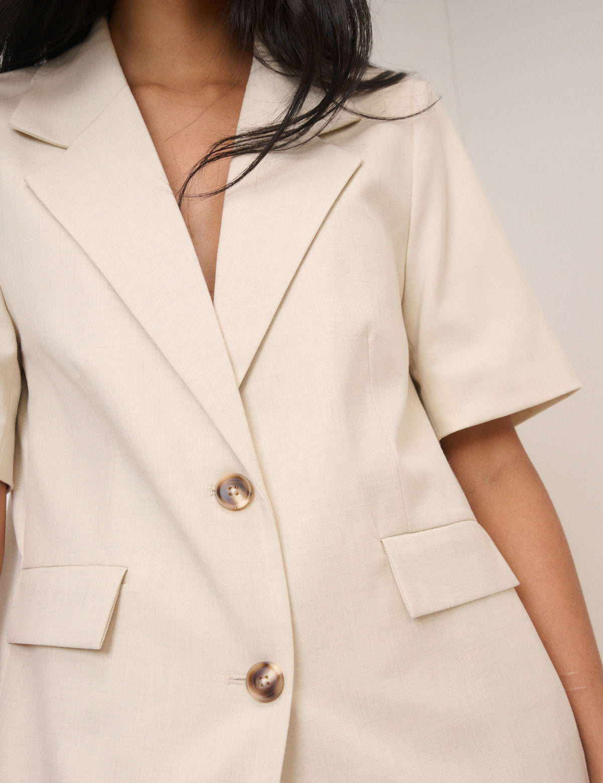 Stone Short Sleeve Relaxed Blazer