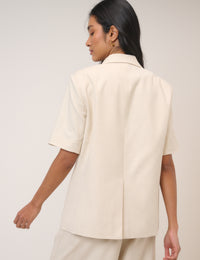 Stone Short Sleeve Relaxed Blazer