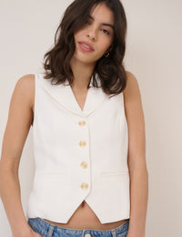 White Revere Collar Waistcoat