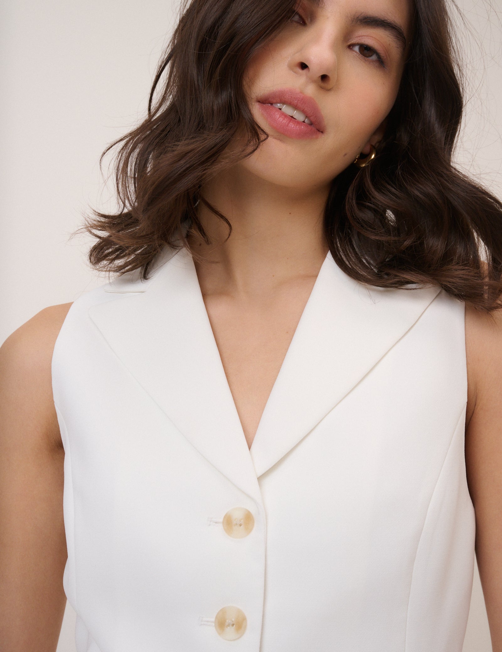 White Revere Collar Waistcoat