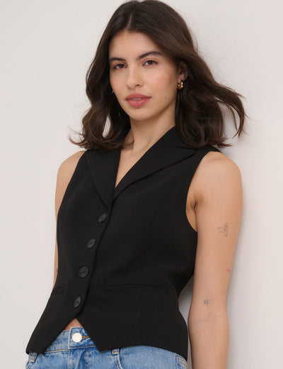 Black Collar Waistcoat