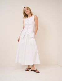 White Longline Tailored Waistcoat