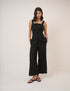 Black Strappy Linen-Blend Waistcoat