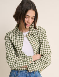Green Gingham Boxy Jacket