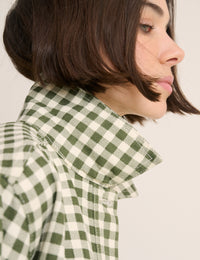 Green Gingham Boxy Jacket