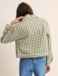 Green Gingham Boxy Jacket