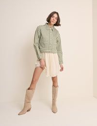 Green Gingham Boxy Jacket