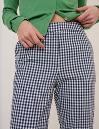 Blue Gingham Cigarette Trousers