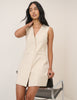 Cream Tailored Mini Dress