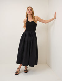 Black Halterneck Alba Midi Dress