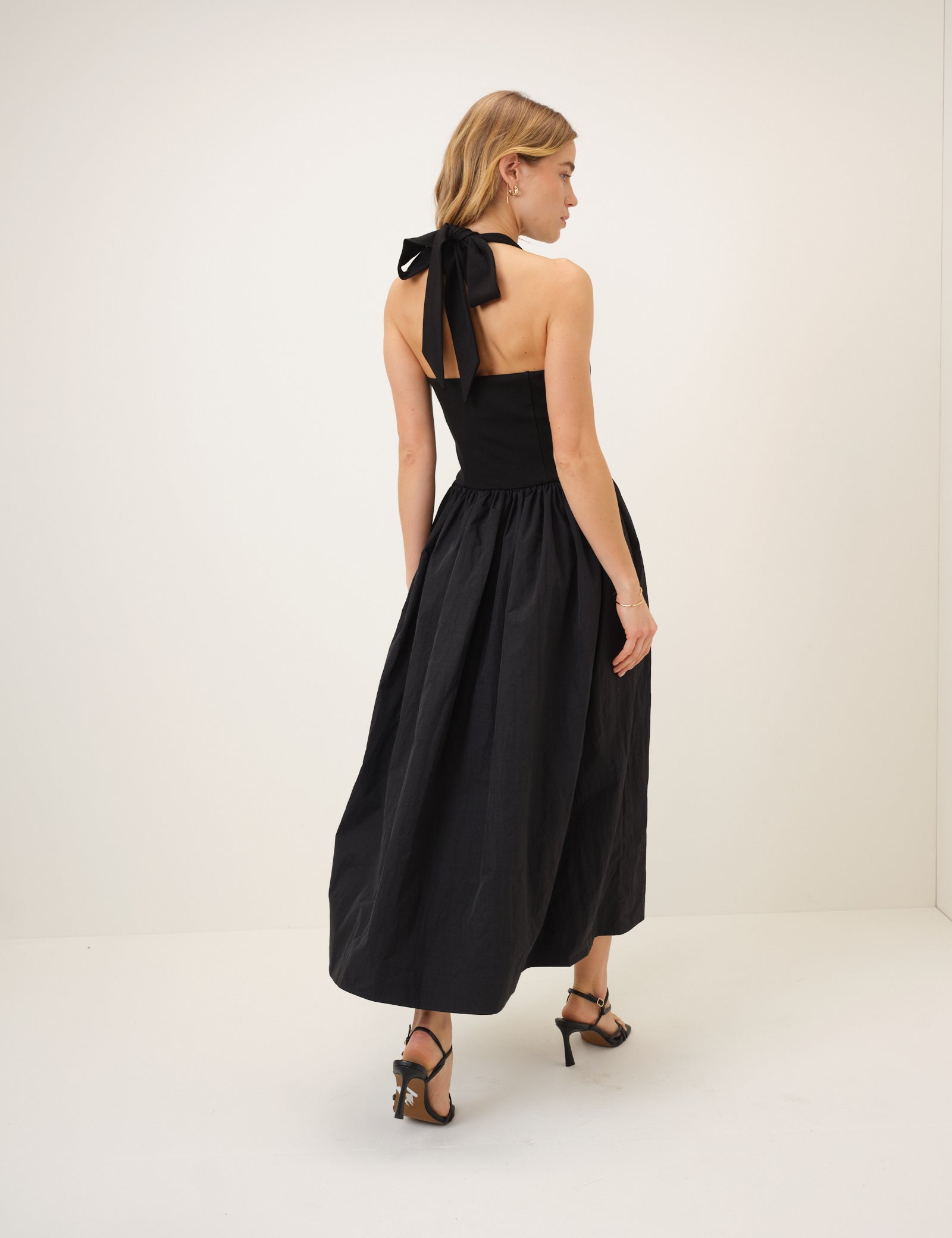 Black Halterneck Alba Midi Dress