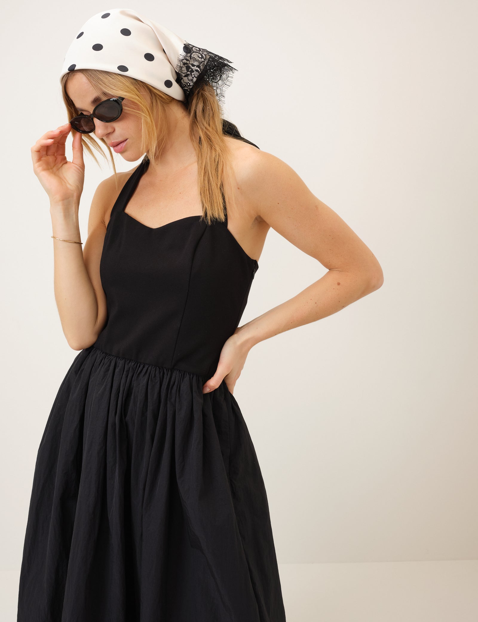 Black Halterneck Alba Midi Dress