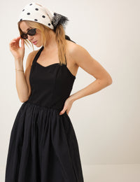Black Halterneck Alba Midi Dress