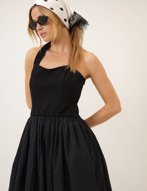 White Polka Dot Lace Trim Scarf