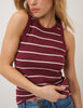 Burgundy Striped Racer Vest