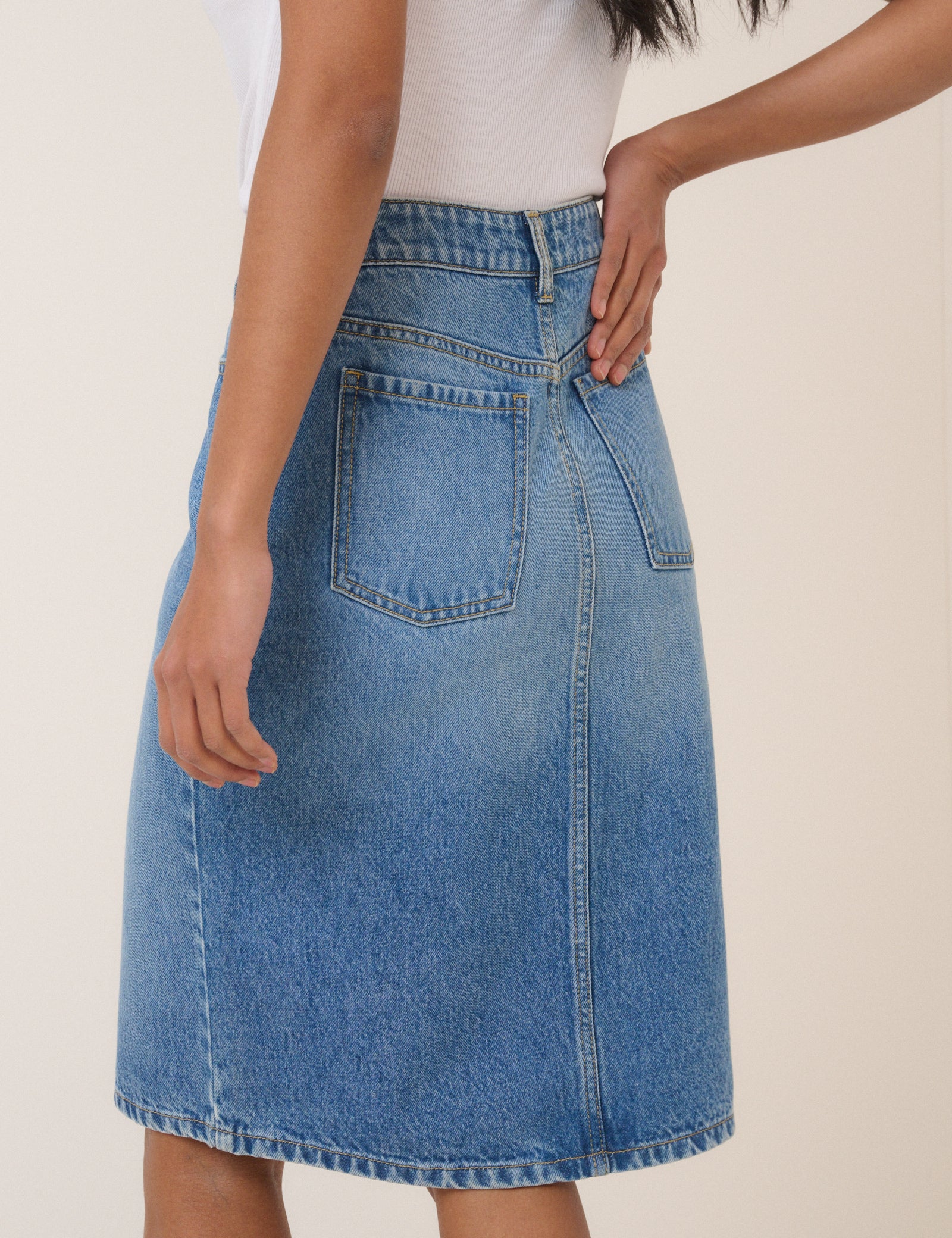 Denim Midi Skirt