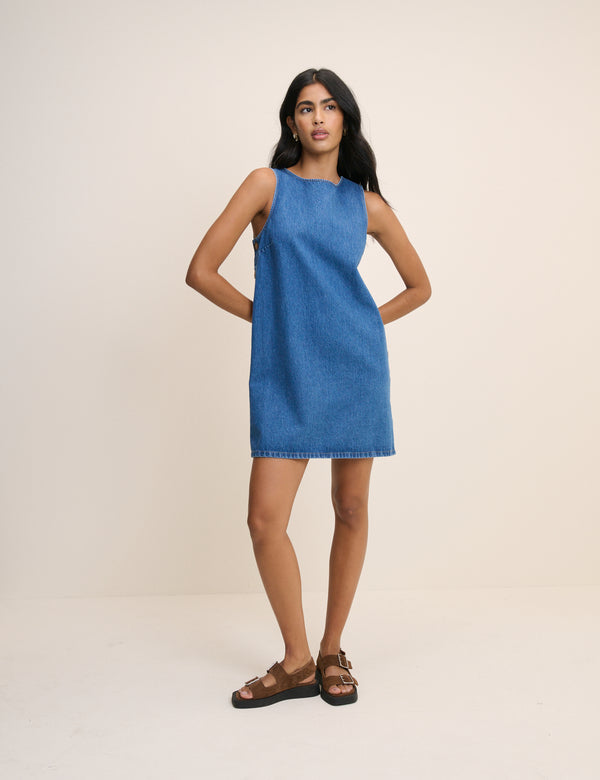 Izzie Pinny Denim Mini Dress