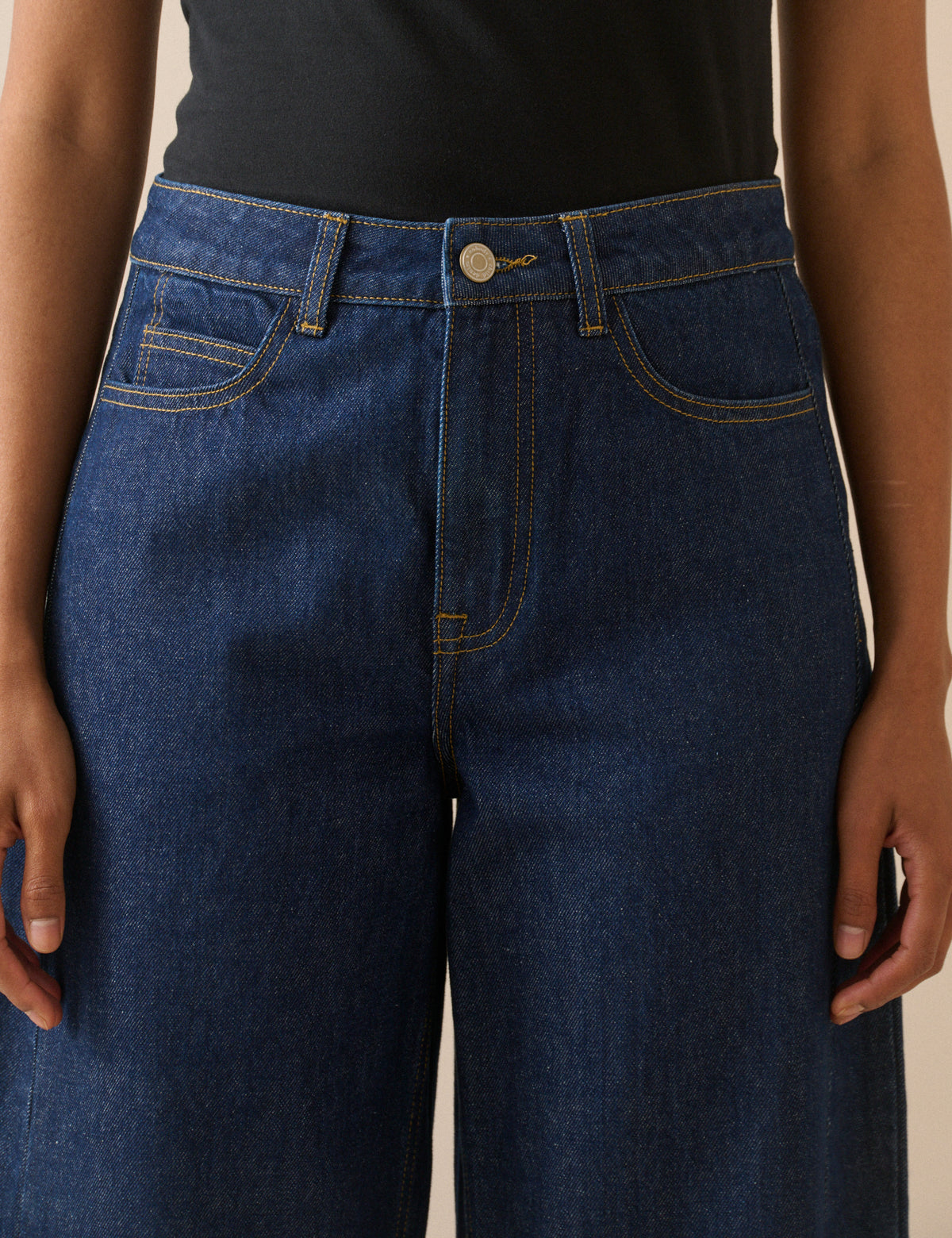 Dark Blue Bethnal Barrel Leg Jeans