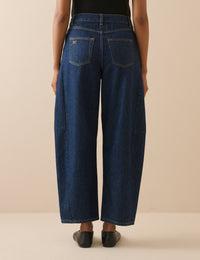 Dark Blue Bethnal Barrel Leg Jeans