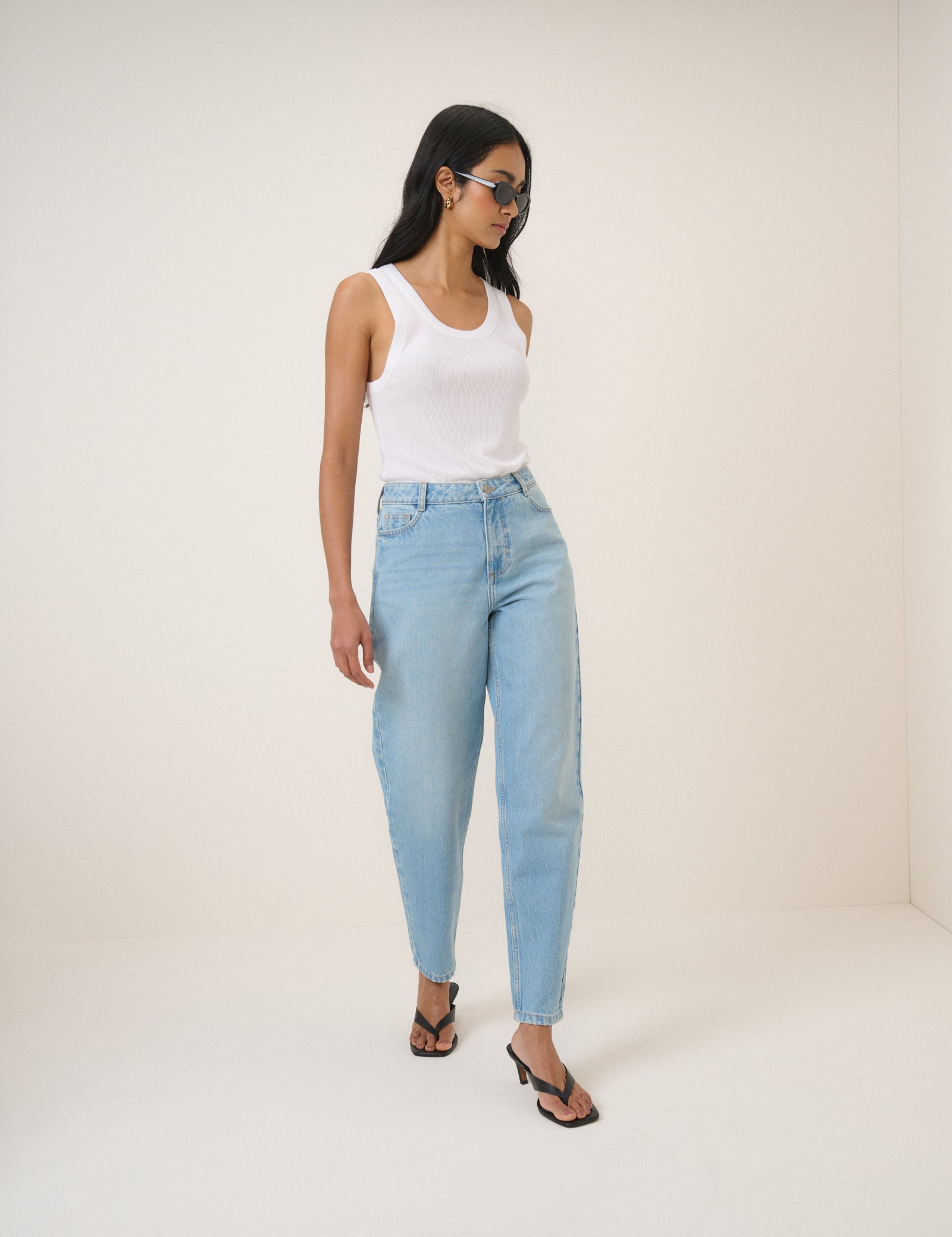 Light Blue Putney Barrel Leg Jeans