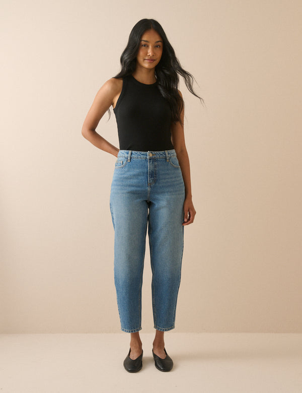Blue Putney Barrel Leg Jeans