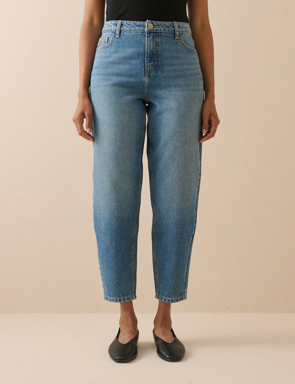 Blue Putney Barrel Leg Jeans