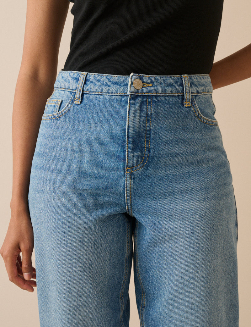 Blue Putney Barrel Leg Jeans