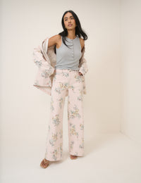 Pink Floral Soho Stretch Wide Jeans